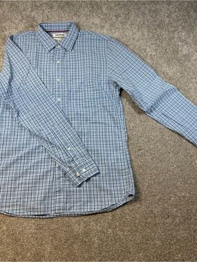 Goodthreads slim fit Light Blue Plaid Men's Button-Down Shirt